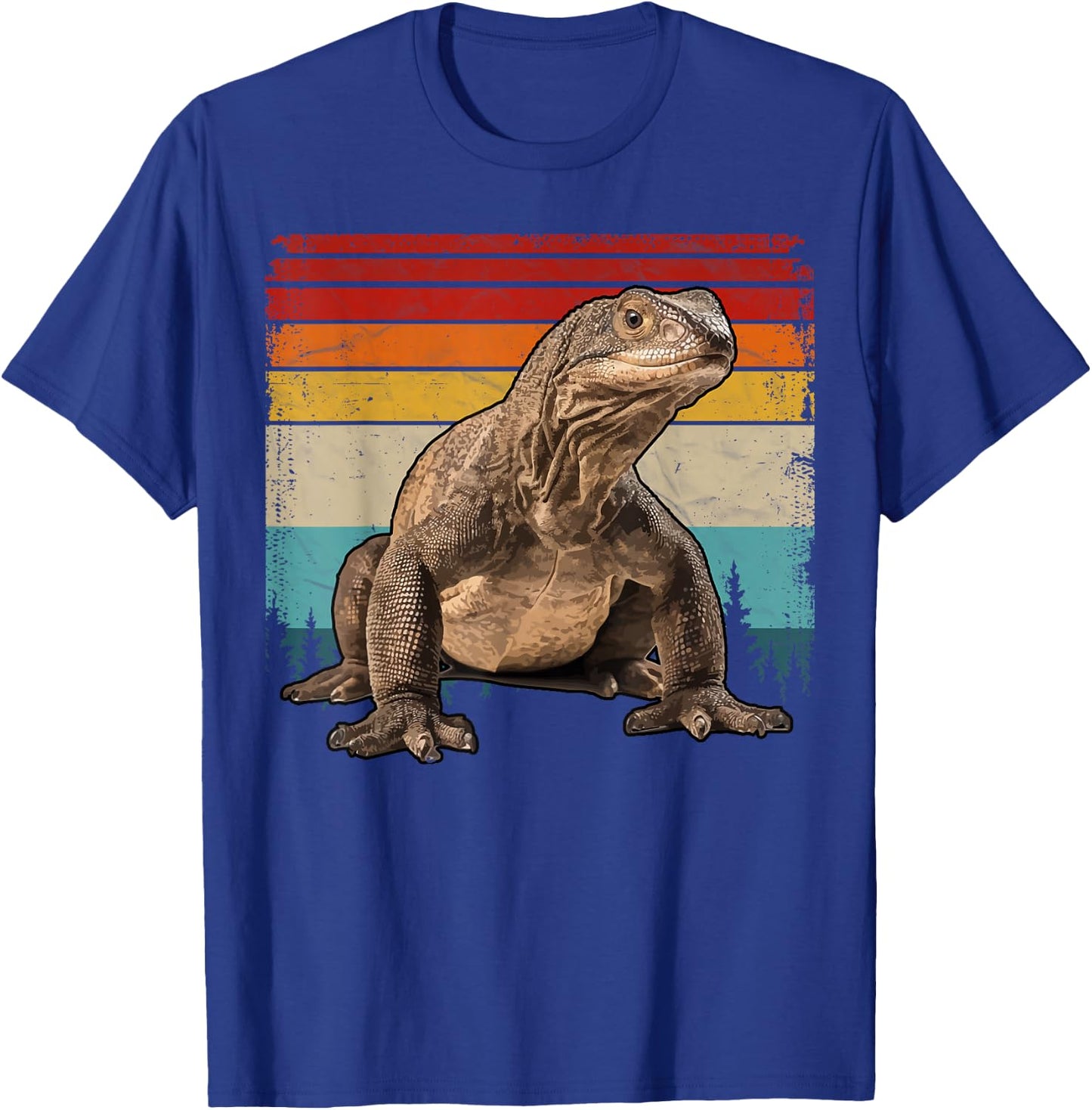 Vintage Distressed Retro Style Cool Komodo Dragon T-Shirt - T-Shirt | Royal