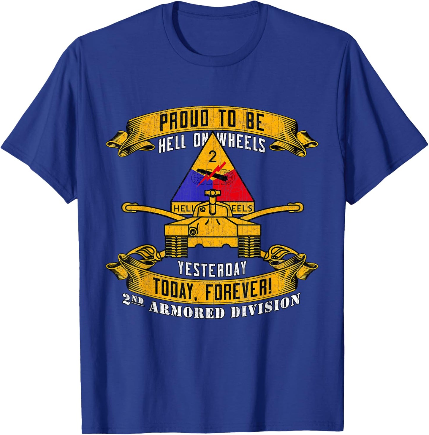 2nd Armored Division 2nd AD Veteran Fort Hood T-Shirt - T-Shirt | Royal