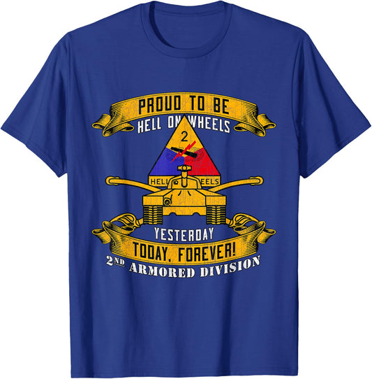 2nd Armored Division 2nd AD Veteran Fort Hood T-Shirt - T-Shirt | Royal