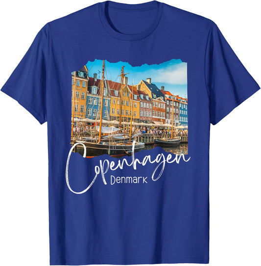 Copenhagen Souvenir Store - Kopenhagen Dänemark / Kopenhagen Schwarz Erwachsene Small Kurzarm T-Shirt - T-Shirt | Royal