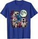 Three Otters Howling at Moon Funny Weird Cursed Meme T-Shirt - T-Shirt | Royal