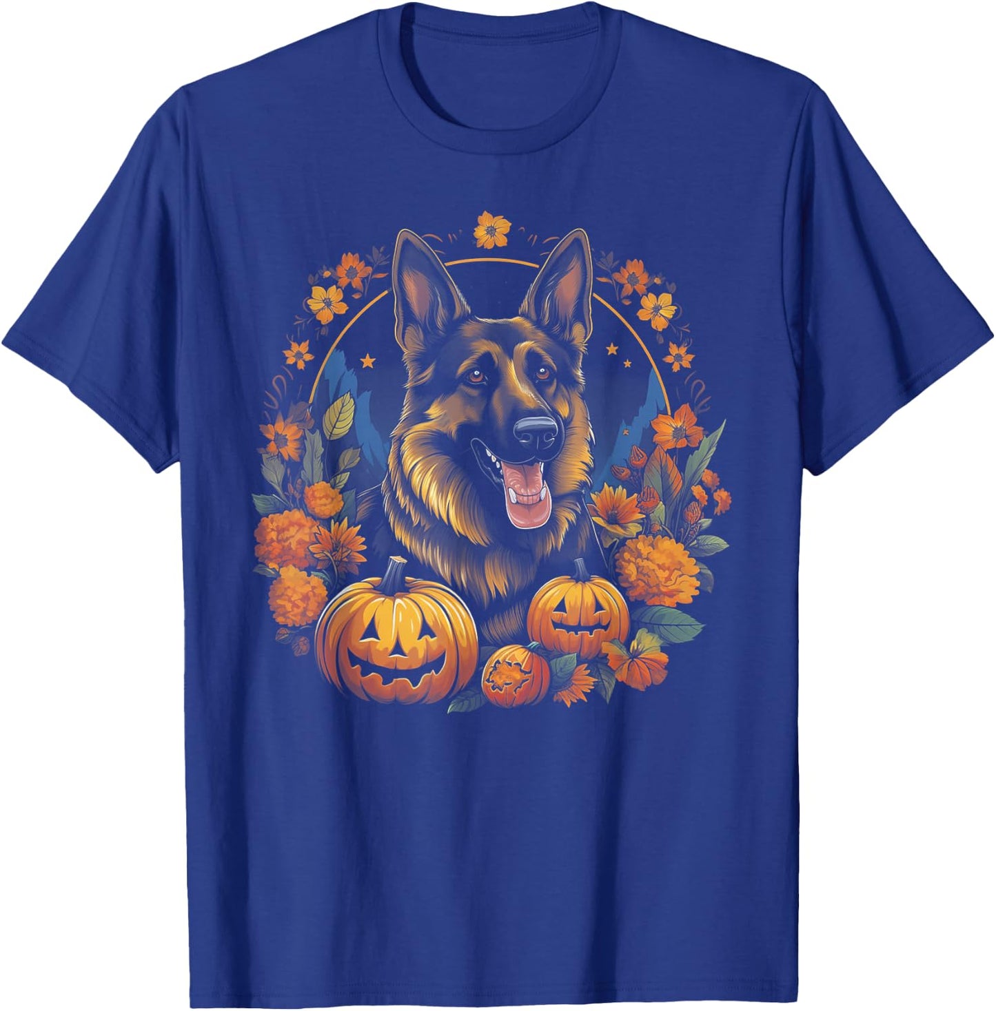German Shepherd Dog - Pumpkin Thanksgiving Fall Halloween T-Shirt - T-Shirt | Royal