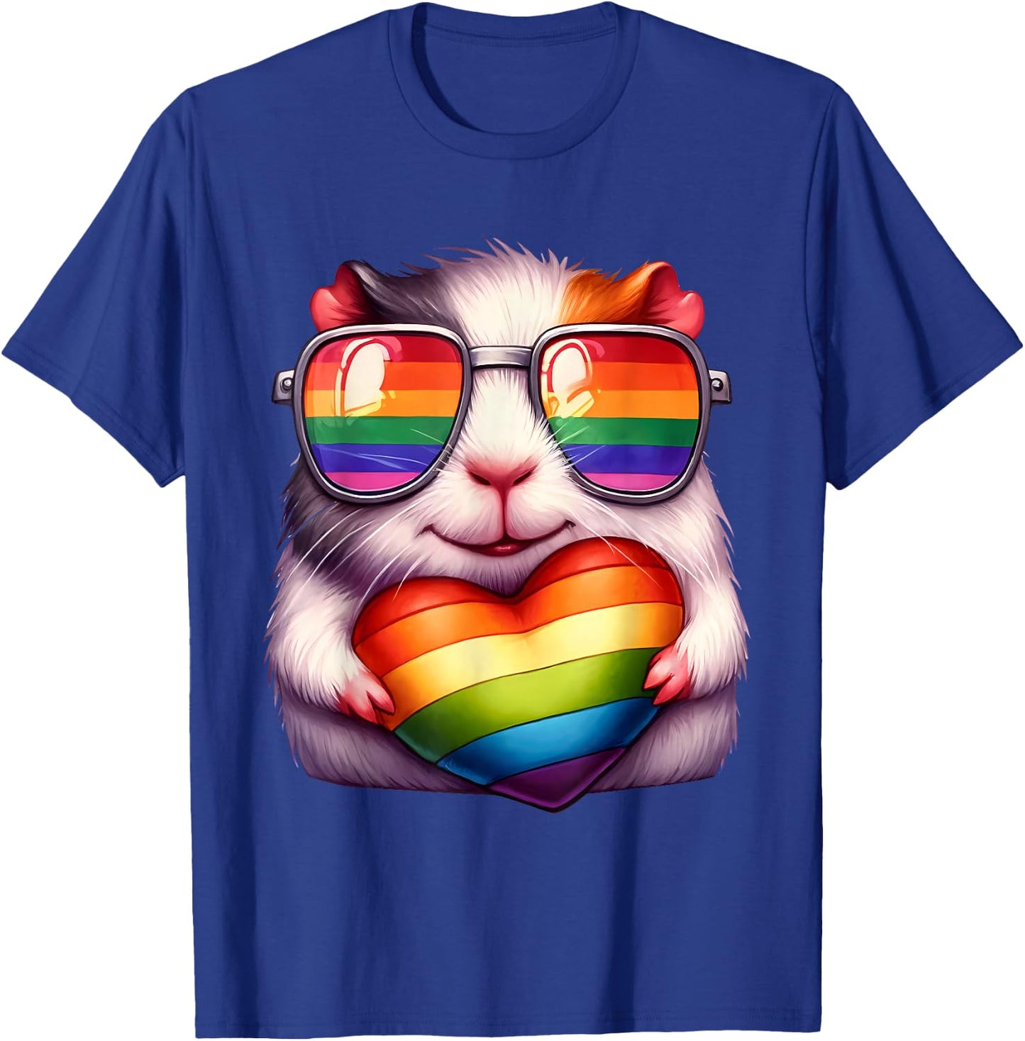 Gay Pride Guinea Pig Heart Rainbow LGBT Women Girls Kids T-Shirt - T-Shirt | Royal