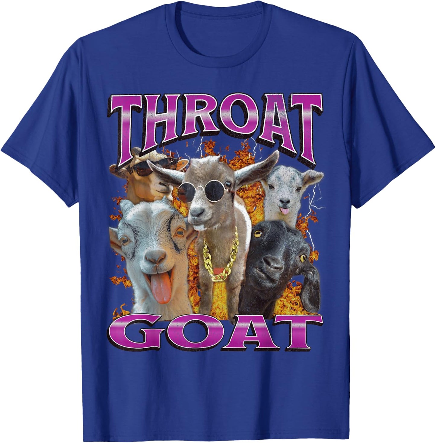Throat Goat Funny Offensive Humor Bootleg Adult Y2K Graphic , black T-Shirt - T-Shirt | Royal