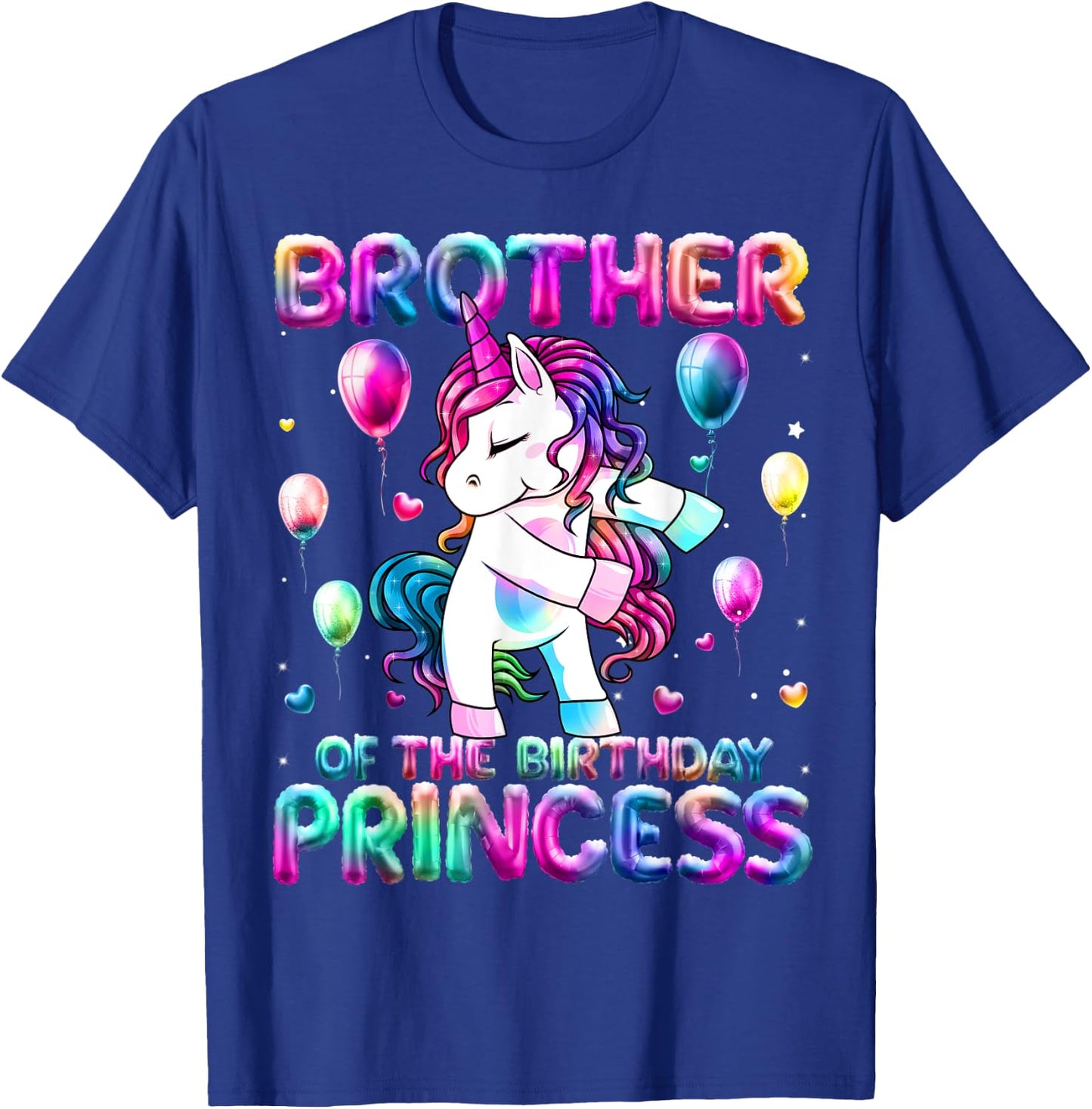 Brother of the Birthday Princess Girl Flossing Unicorn Bro T-Shirt - T-Shirt | Royal