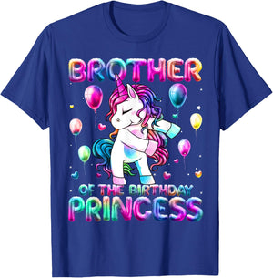 Brother of the Birthday Princess Girl Flossing Unicorn Bro T-Shirt - T-Shirt | Royal