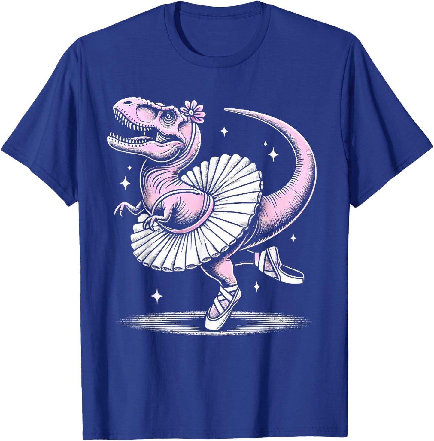 Ballet Dancing T-Rex in Tutu and Slippers T-Shirt - T-Shirt | Royal