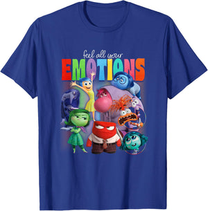 Disney Pixar Inside Out 2 Feel All Your Emotions Vintage , black T-Shirt - T-Shirt | Royal