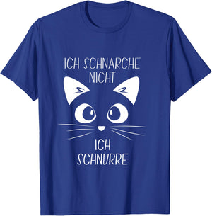 Sleep Shirt with German Text "Ich Schnarche Nicht, ich schnurre" Cat Long-Sleeved Shirt T-Shirt - T-Shirt | Royal