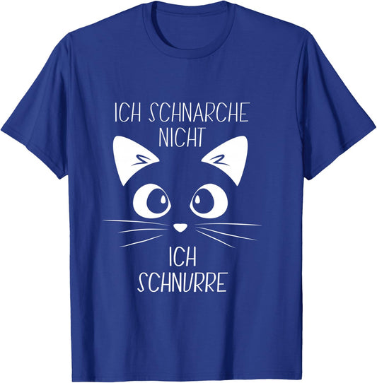 Sleep Shirt with German Text "Ich Schnarche Nicht, ich schnurre" Cat Long-Sleeved Shirt T-Shirt - T-Shirt | Royal