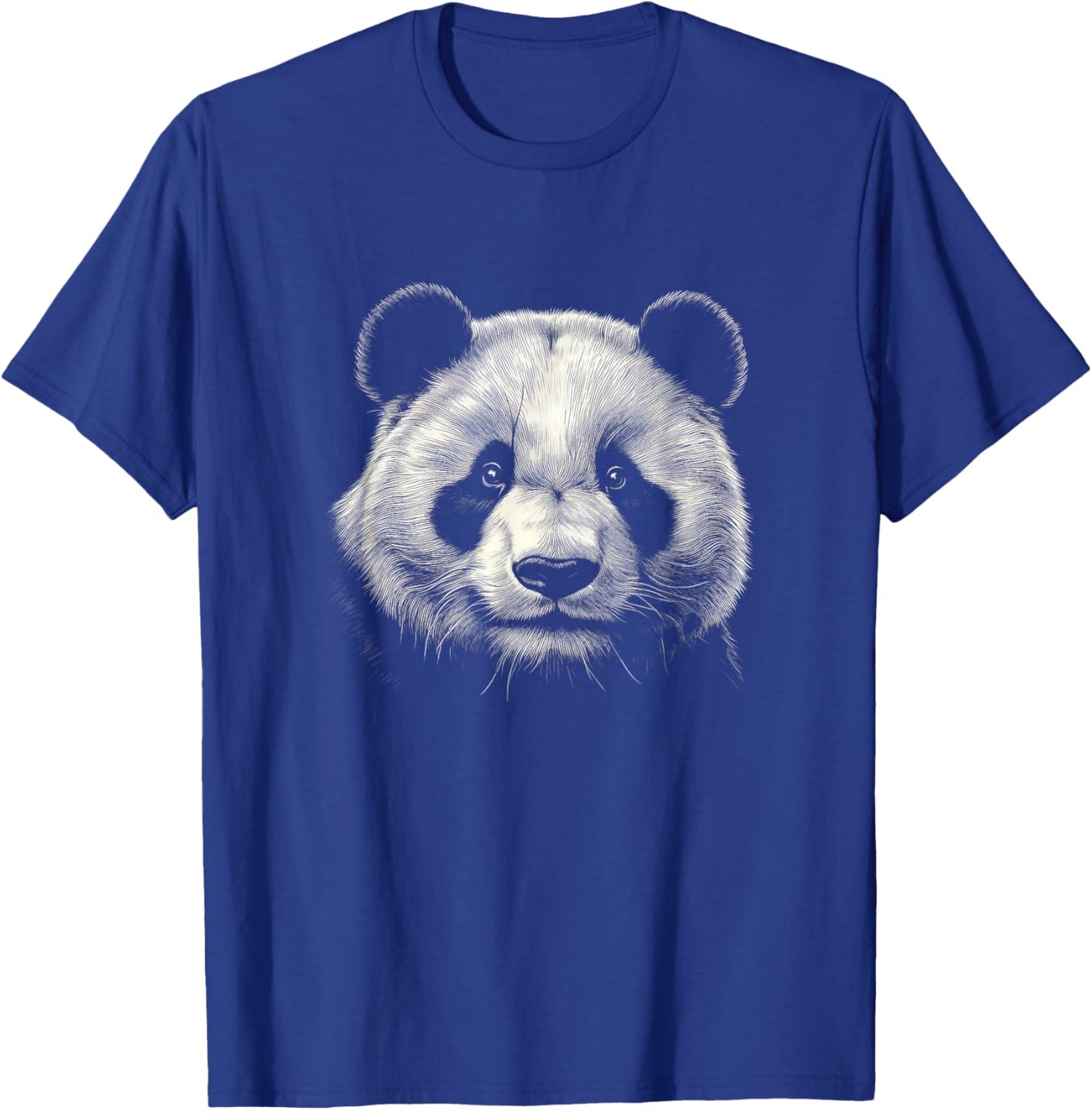Panda Bear Face Graphic Art Design T-Shirt - T-Shirt | Royal