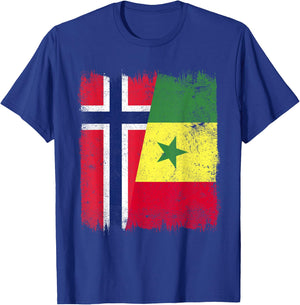 Norway Senegal Flag | Norwegian Senegalese Roots T-Shirt - T-Shirt | Royal