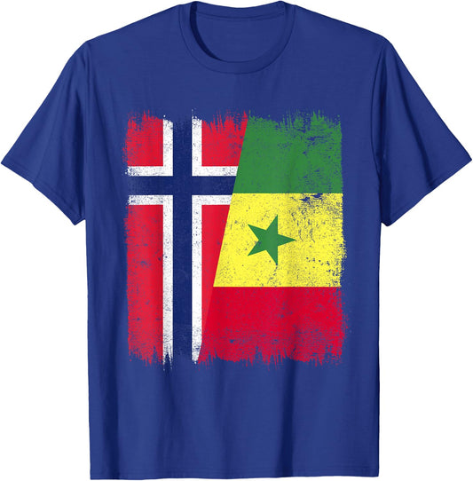 Norway Senegal Flag | Norwegian Senegalese Roots T-Shirt - T-Shirt | Royal