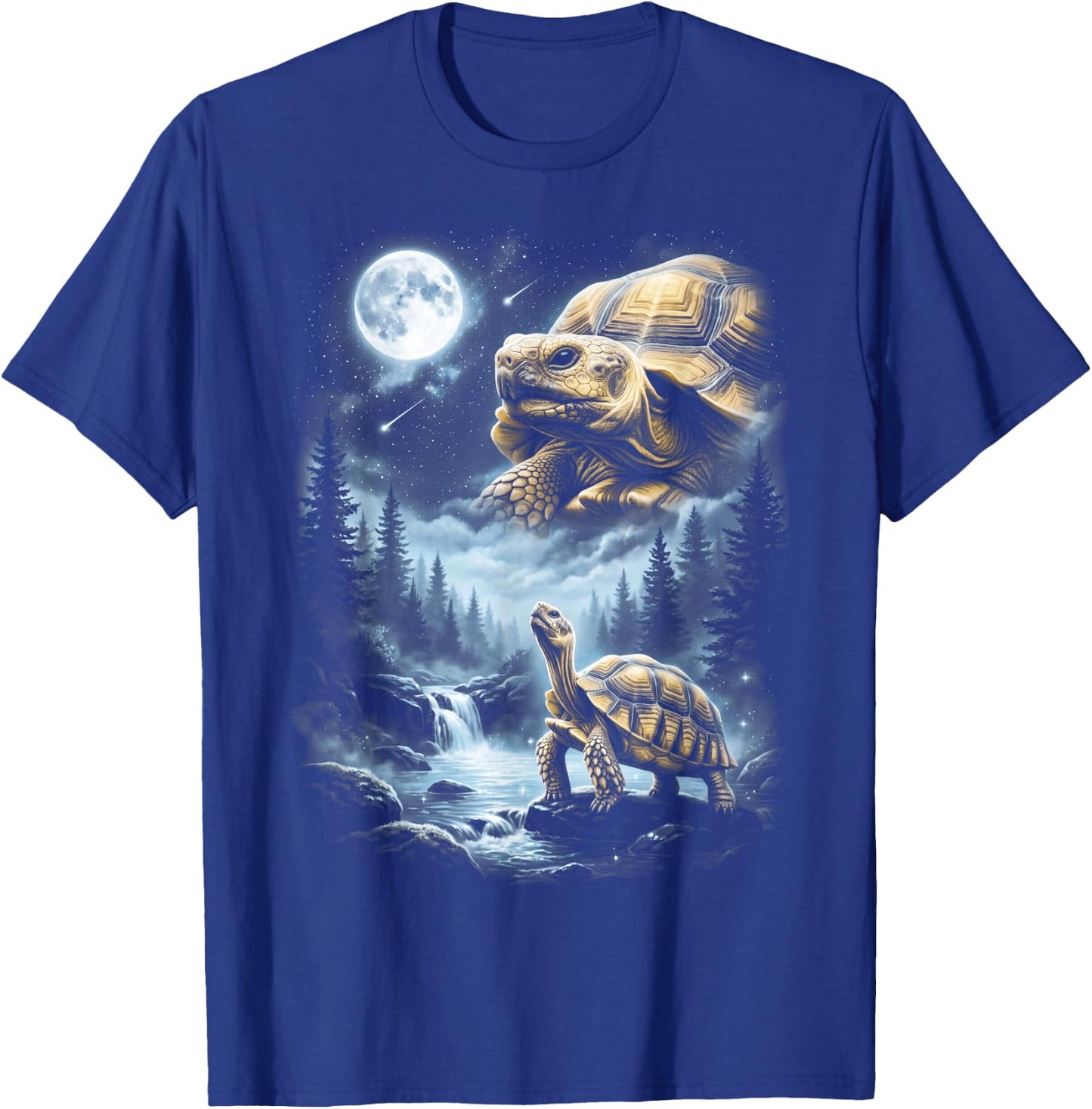 Sulcata Tortoise Howling at Moon 90's Retro T-Shirt - T-Shirt | Royal