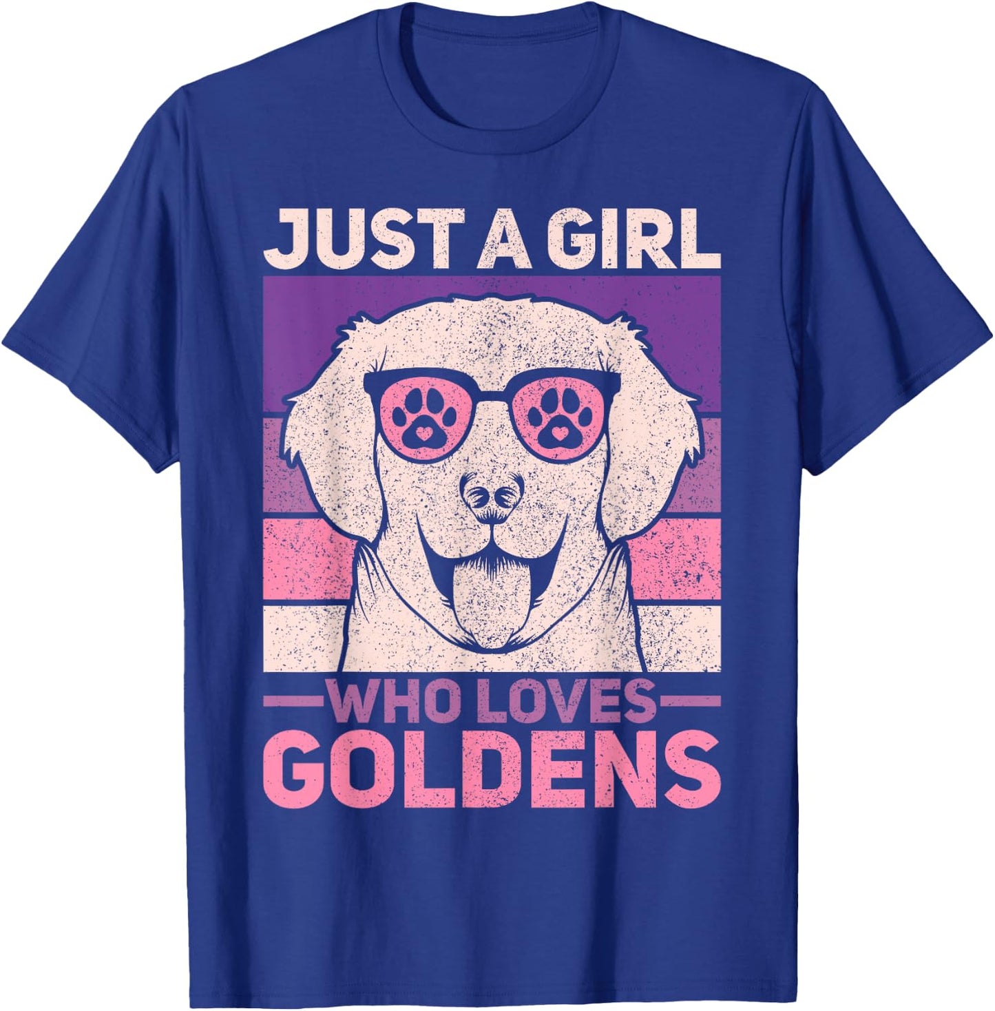Just A Girl Who Loves Goldens Dog Lover Pet Golden Retriever T-Shirt - T-Shirt | Royal