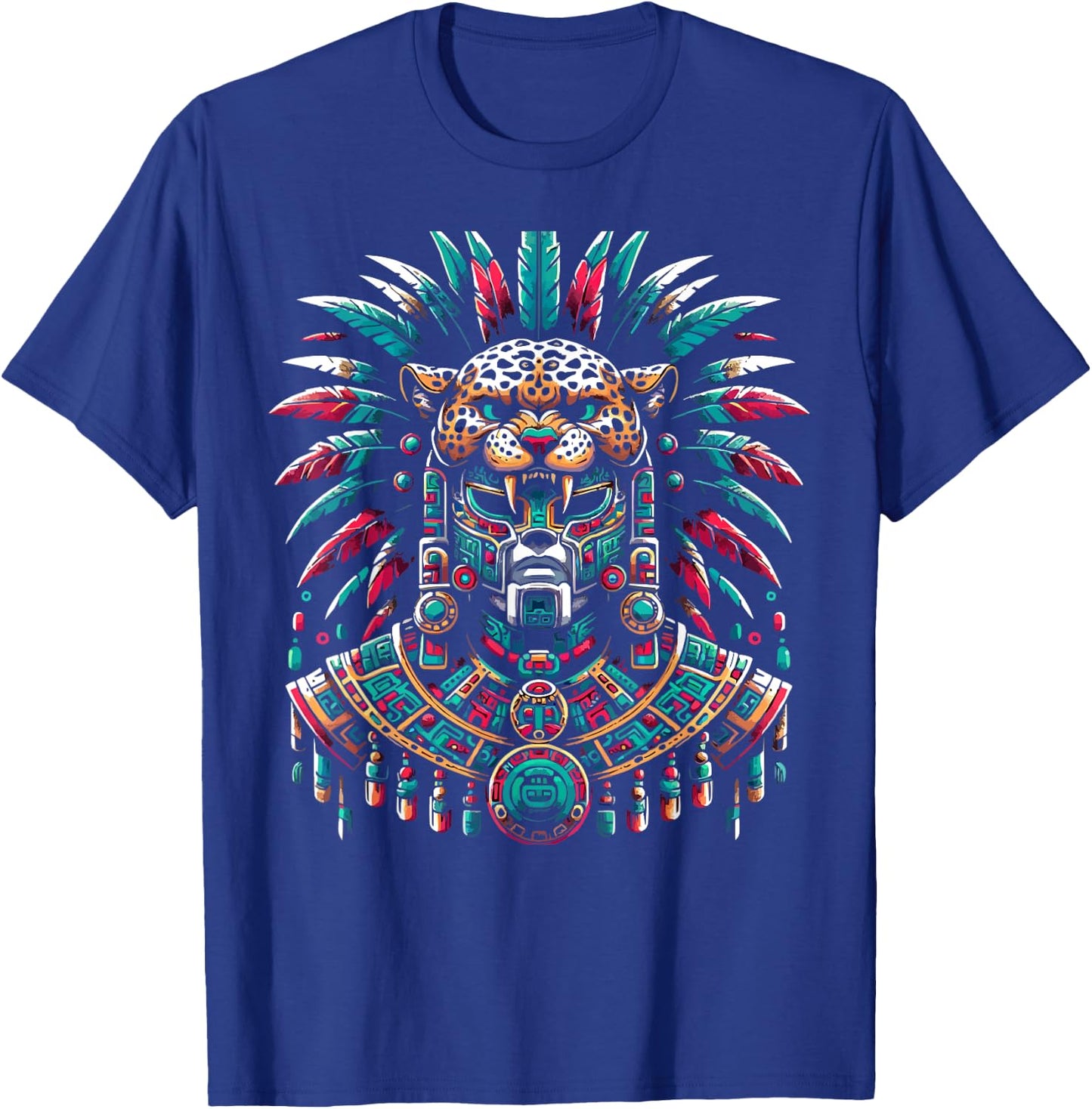 Aztec Jaguar Warrior Aztec Culture Mayan Indigenous T-Shirt - T-Shirt | Royal