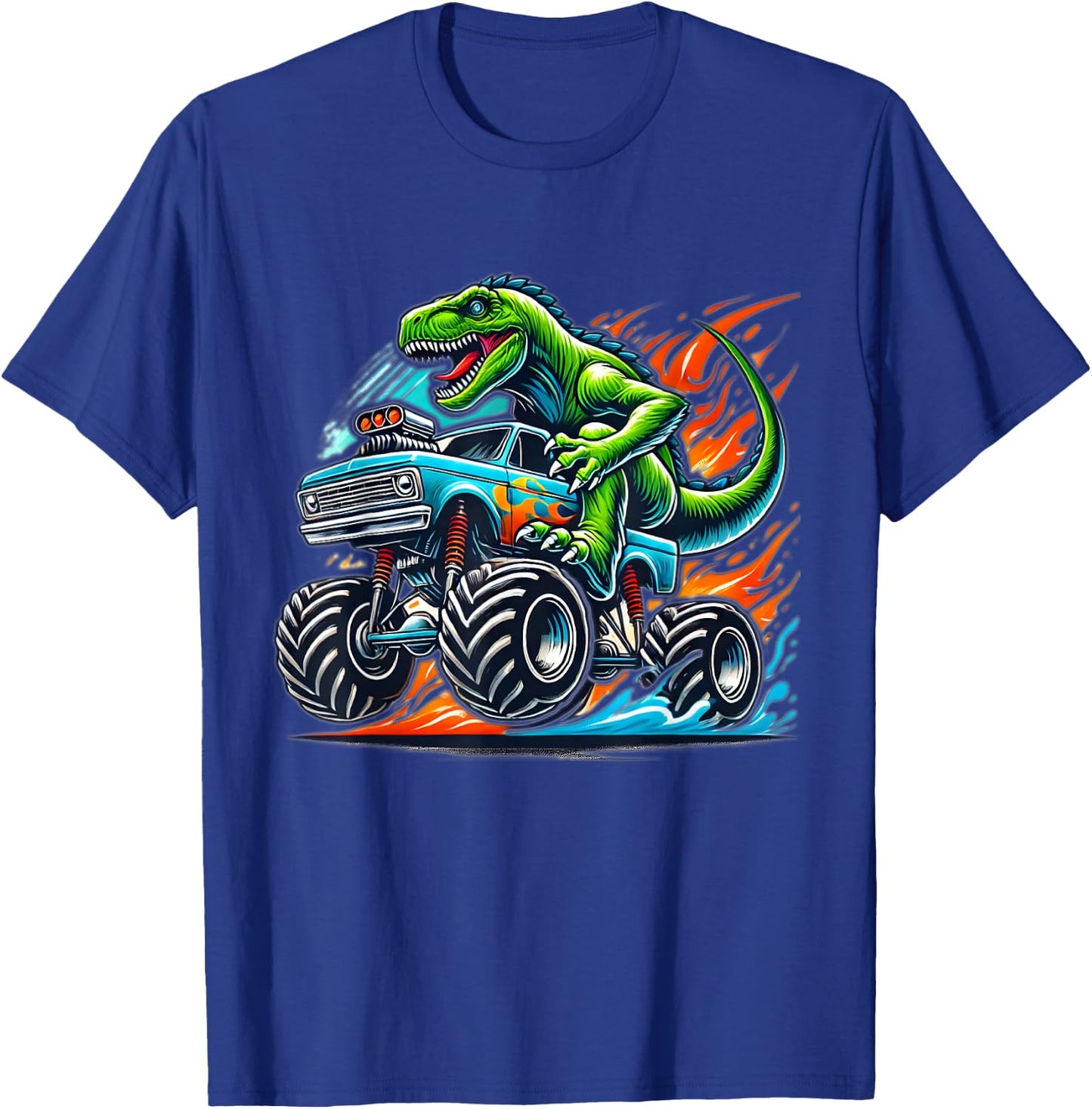 Monster Truck Dinosaur Birthday Party Monster Truck Boy T-Shirt - T-Shirt | Royal