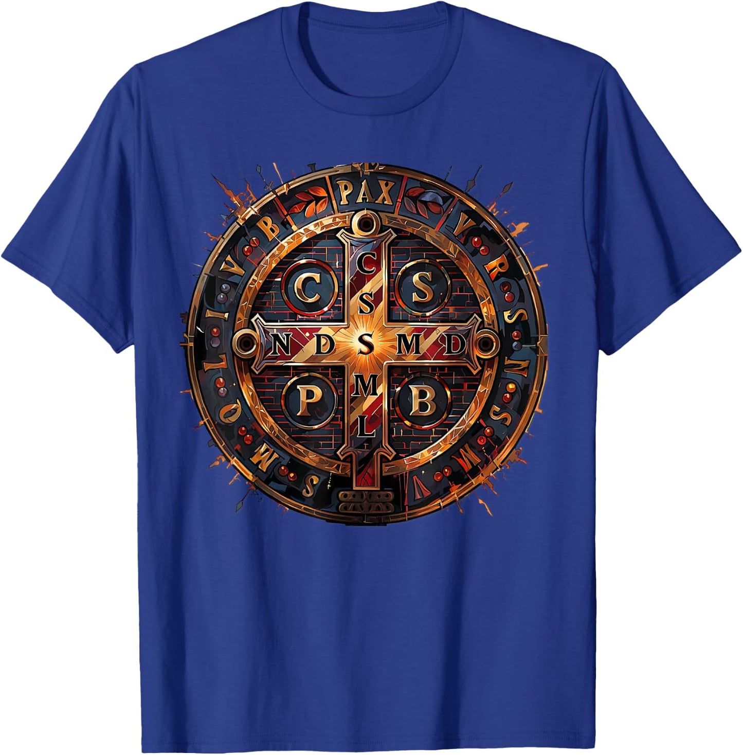 Catholic Saint Benedict Medal T-Shirt - T-Shirt | Royal