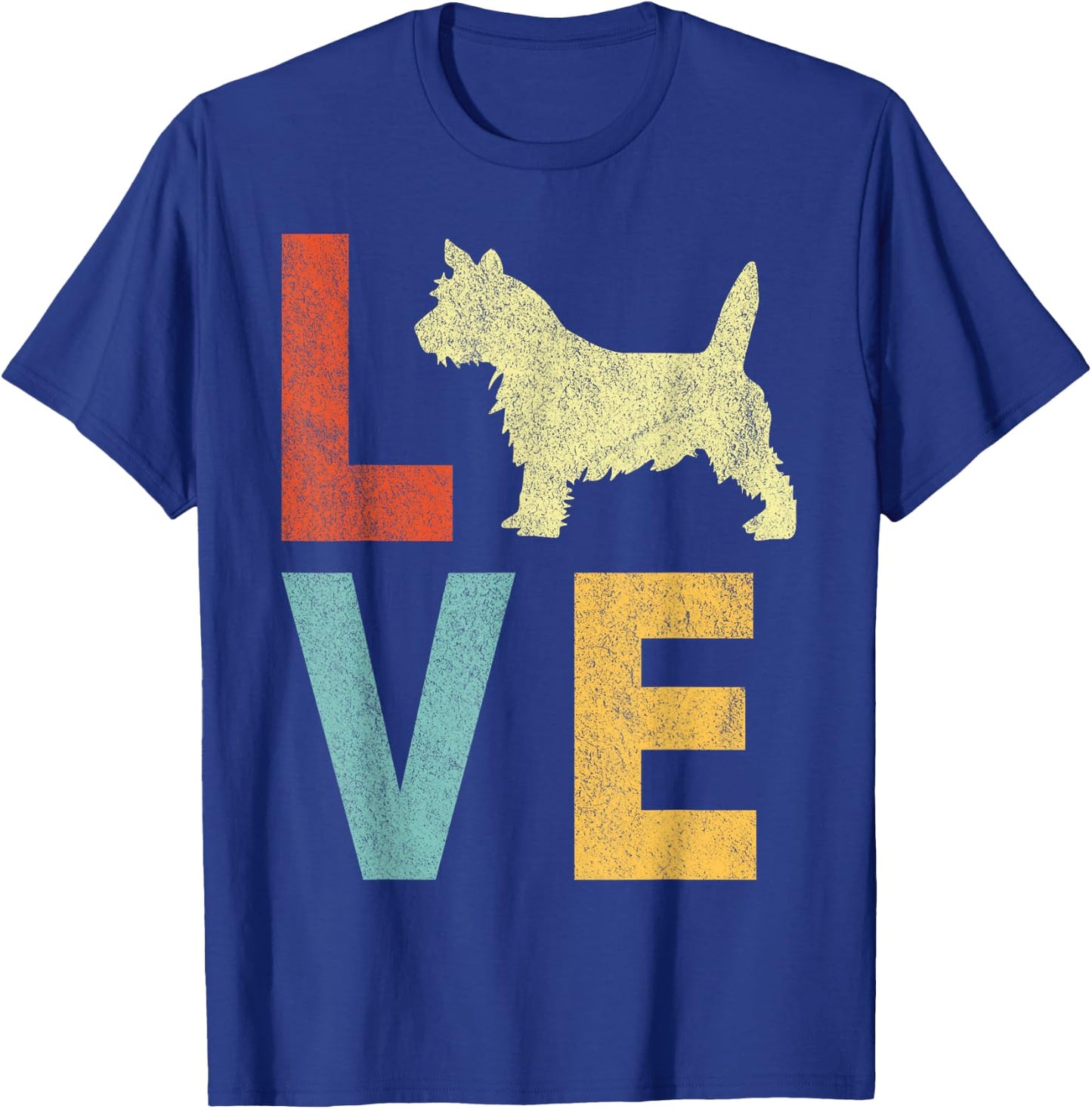 Love Cairn Terrier Mom Cairn Terrier Dad Retro Vintage T-Shirt - T-Shirt | Royal