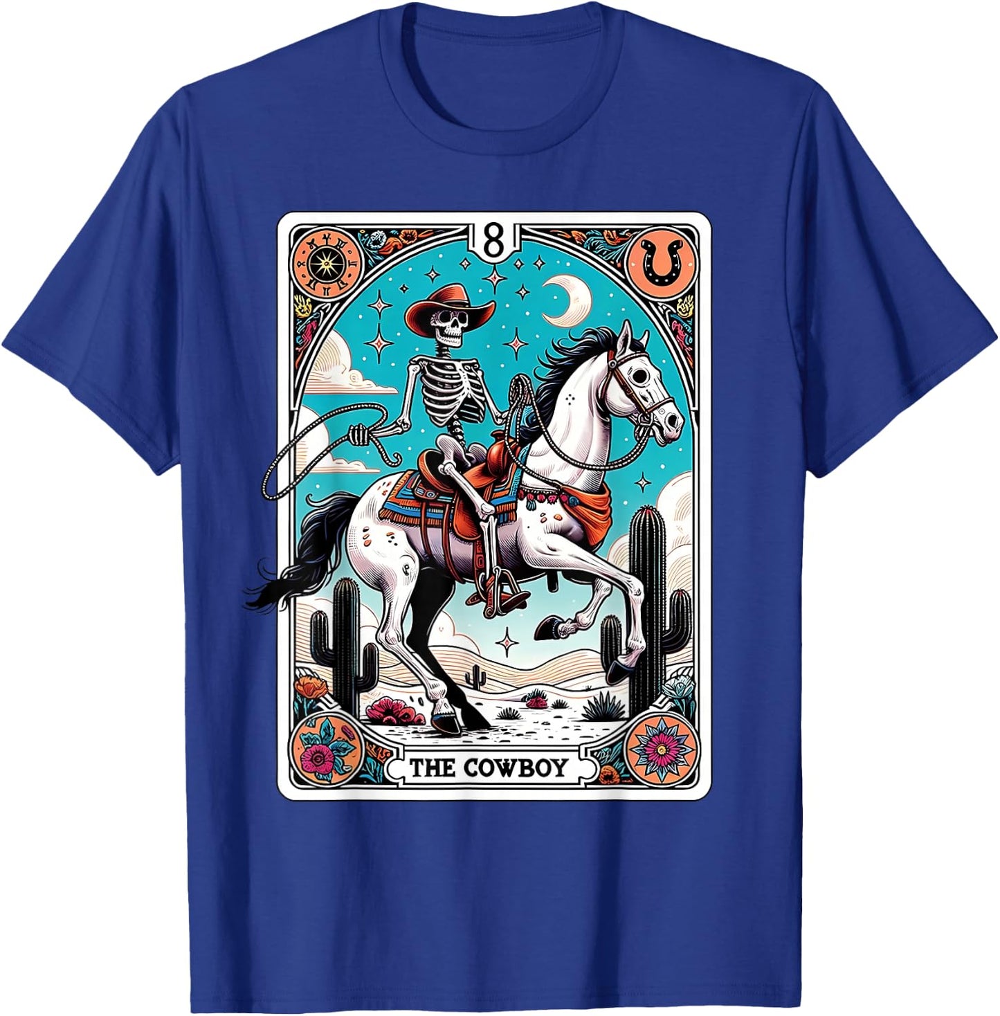 The Cowboy Skeleton Tarot Card Western Howdy T-Shirt - T-Shirt | Royal