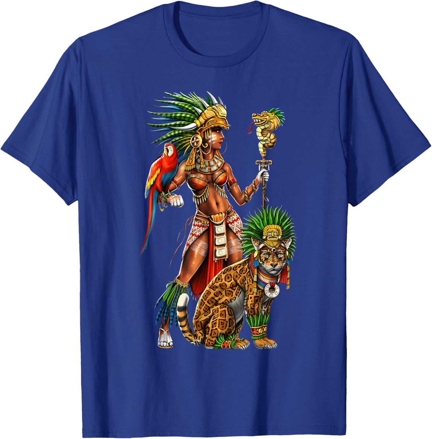 Aztec Jaguar Warrior Ancient Maya Civilization Goddess T-Shirt - T-Shirt | Royal