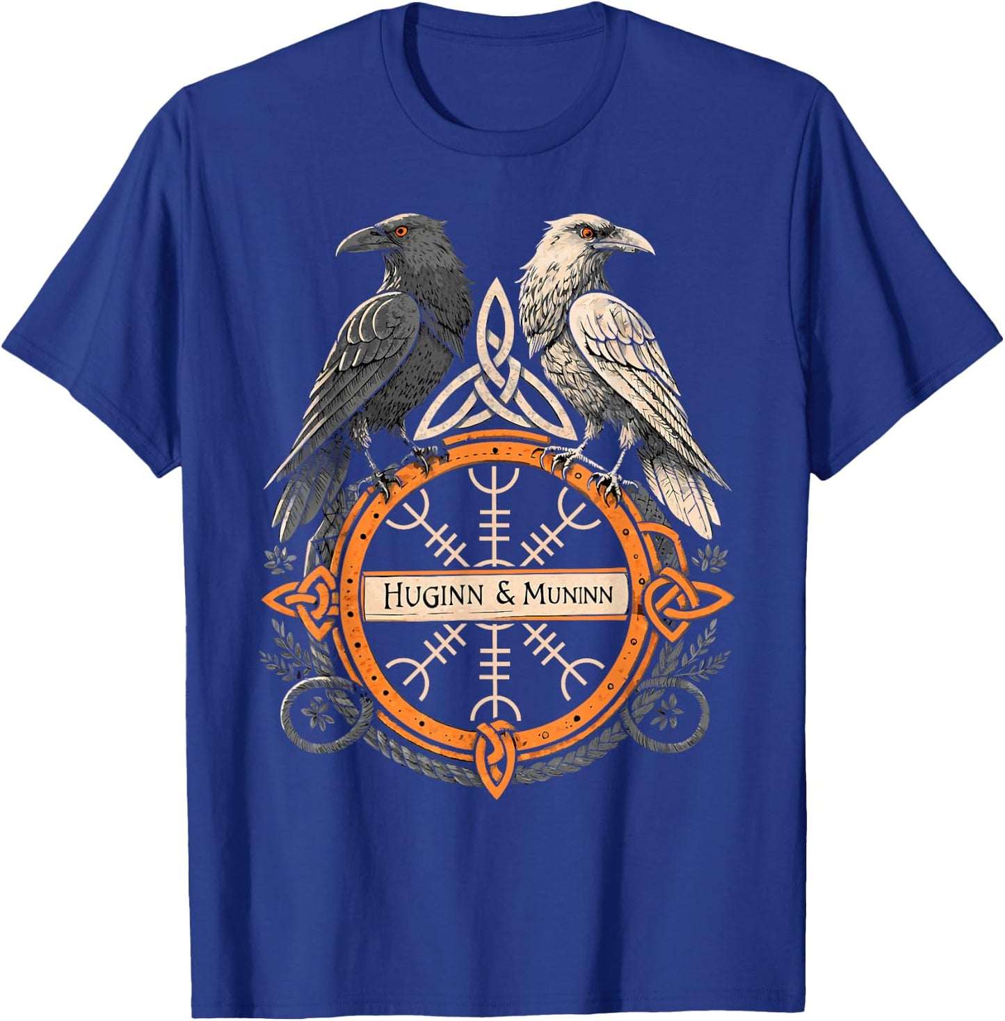 The Helm of Awe Viking Symbol - Huginn & Muninn Norse Raven T-Shirt - T-Shirt | Royal