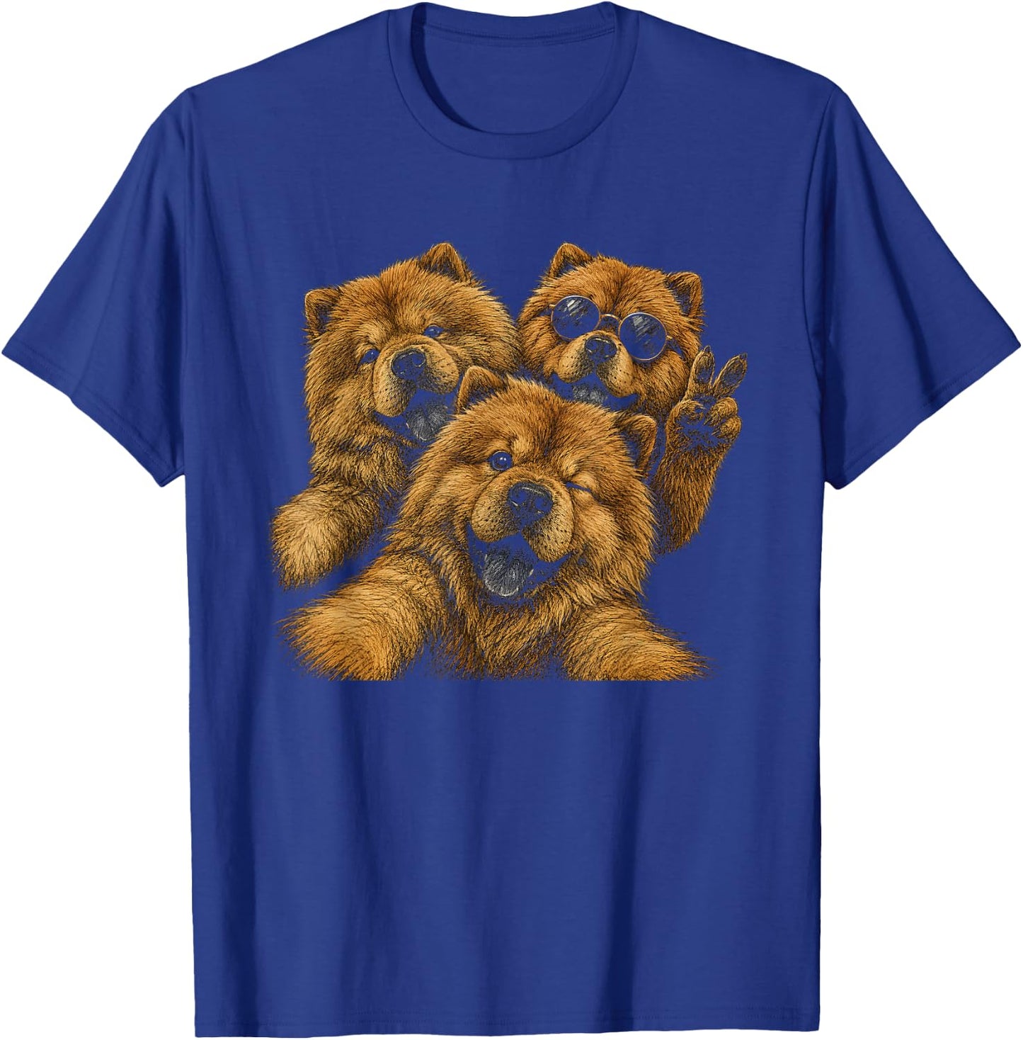 Funny Chow Chow Selfie Artwork Design T-Shirt - T-Shirt | Royal