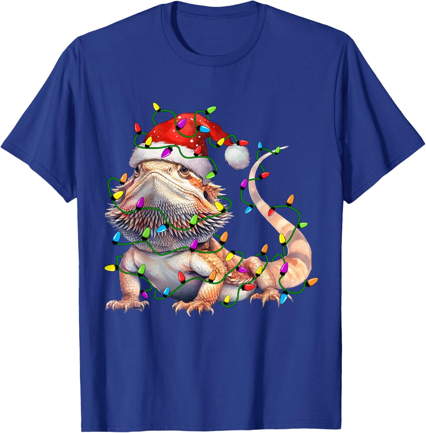 Bearded Dragons Santa Christmas Tree Lighting Xmas Funny T-Shirt - T-Shirt | Royal