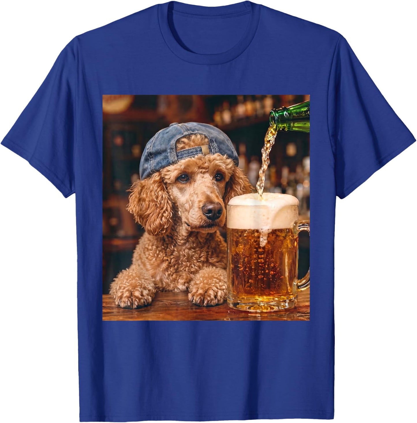 Poodle Drinking Beer Funny Dog Meme T-Shirt - T-Shirt | Royal