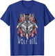 Wolf Girl Loves Wolves Women Children Feathers Floral Wolf , black T-Shirt - T-Shirt | Royal