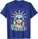 Statue of Liberty Blowing Bubble Preppy Brushstroke USA T-Shirt - T-Shirt | Royal