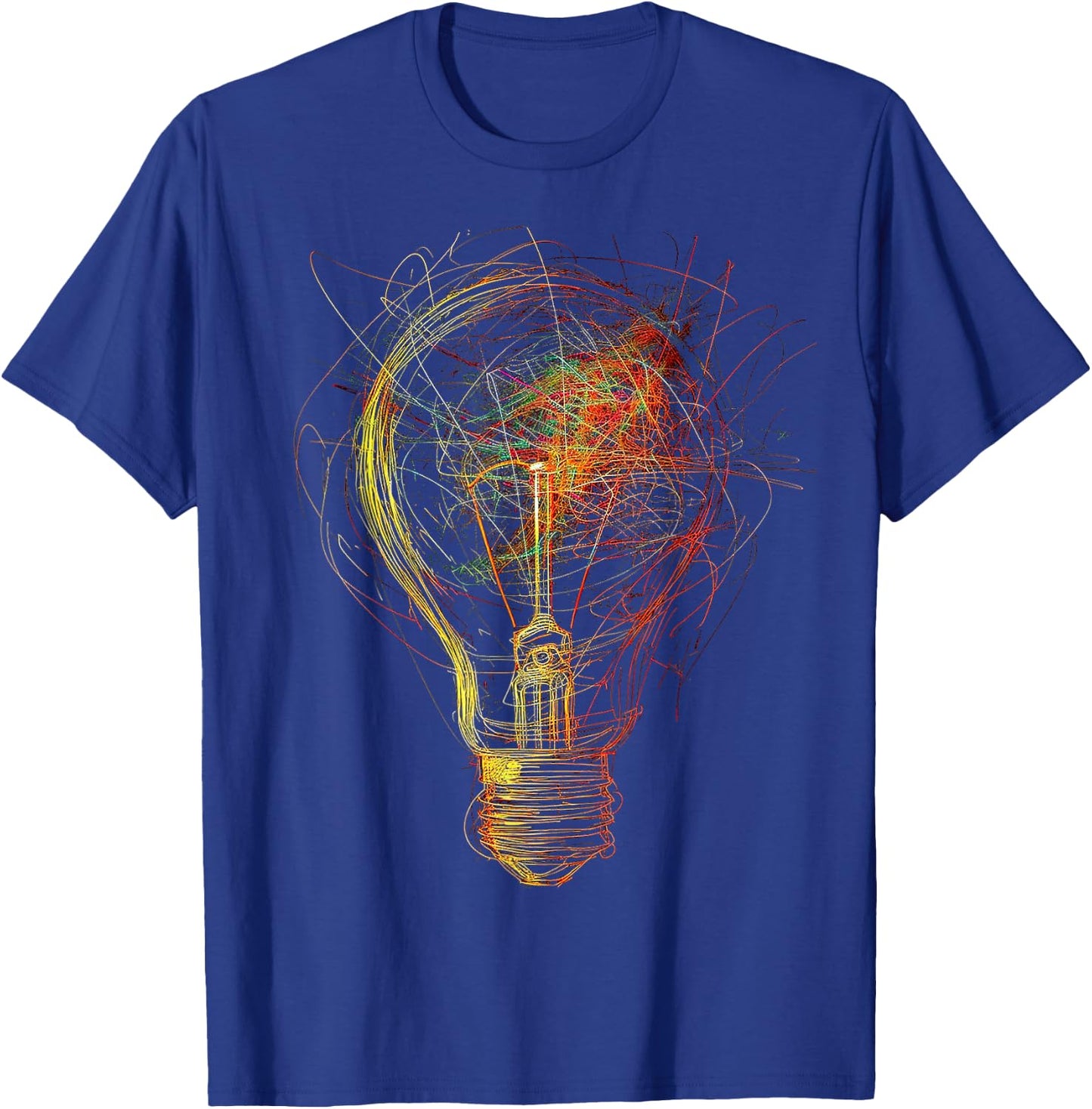 Glühbirne Abstrakte Zeichnung Bunte Kunst Grafik T-Shirt - T-Shirt | Royal