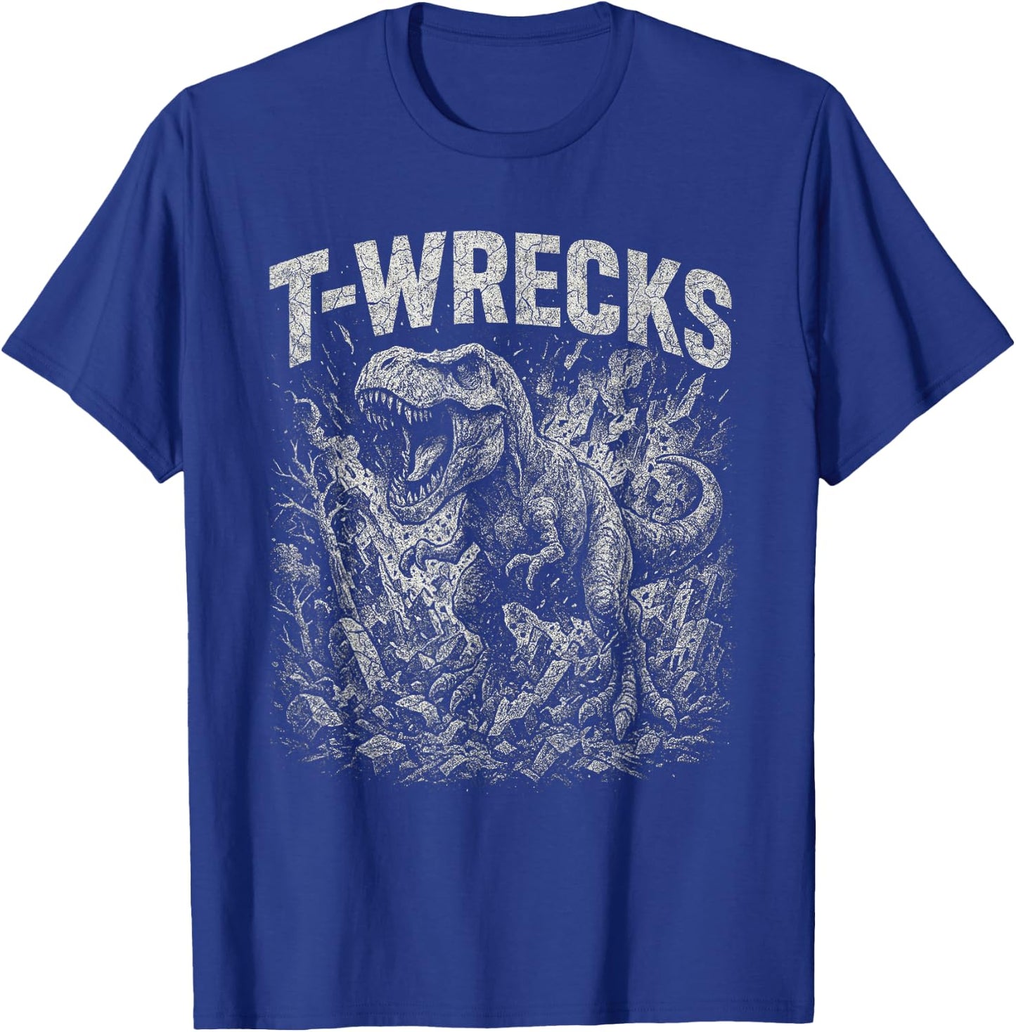 T-Rex Tyrannosaurus Dinosaur Funny T-Wrecks T-Shirt - T-Shirt | Royal