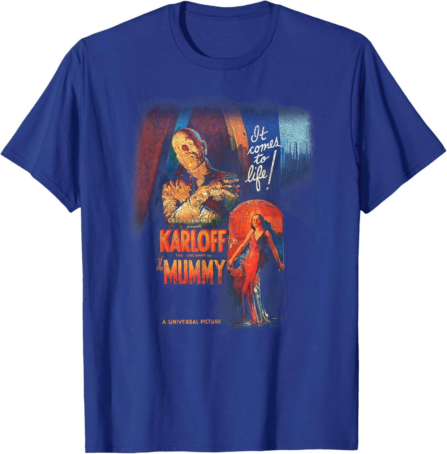 Universal Monsters Distressed The Mummy Movie Poster T-Shirt - T-Shirt | Royal