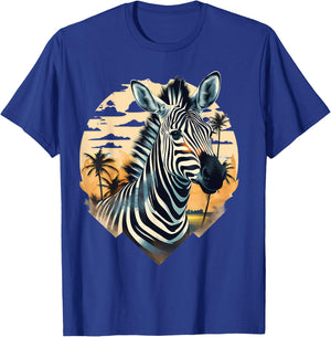 Zebra Portrait Animal Art African Animal Lovers Wildlife T-Shirt - T-Shirt | Royal