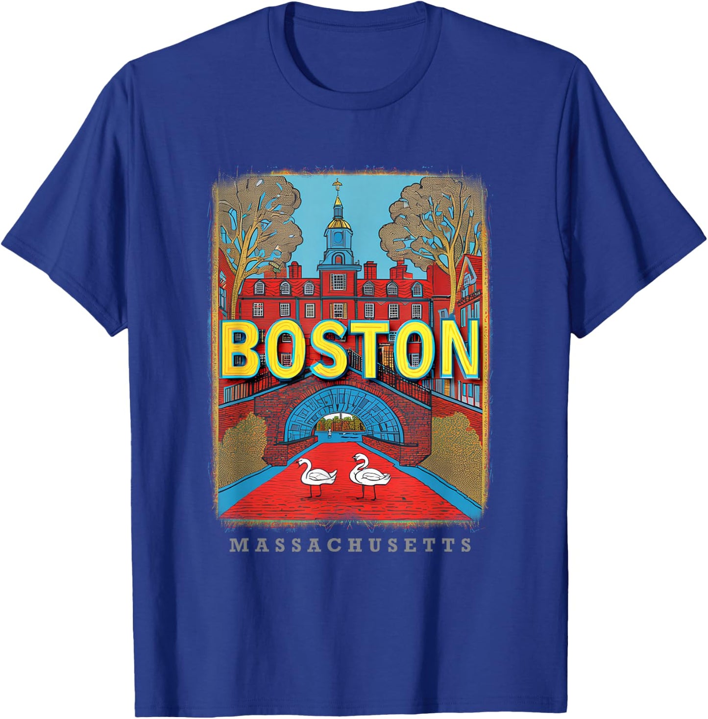 Boston Massachusetts MA Historic Beacon SD599 T-Shirt - T-Shirt | Royal