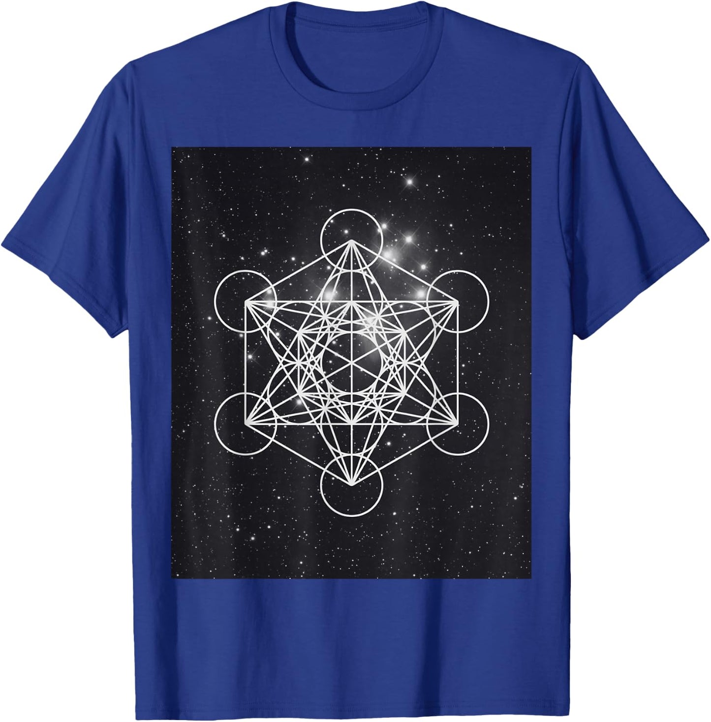 Metatron Cube Sacred Geometry and Pleiades , black, S T-Shirt - T-Shirt | Royal
