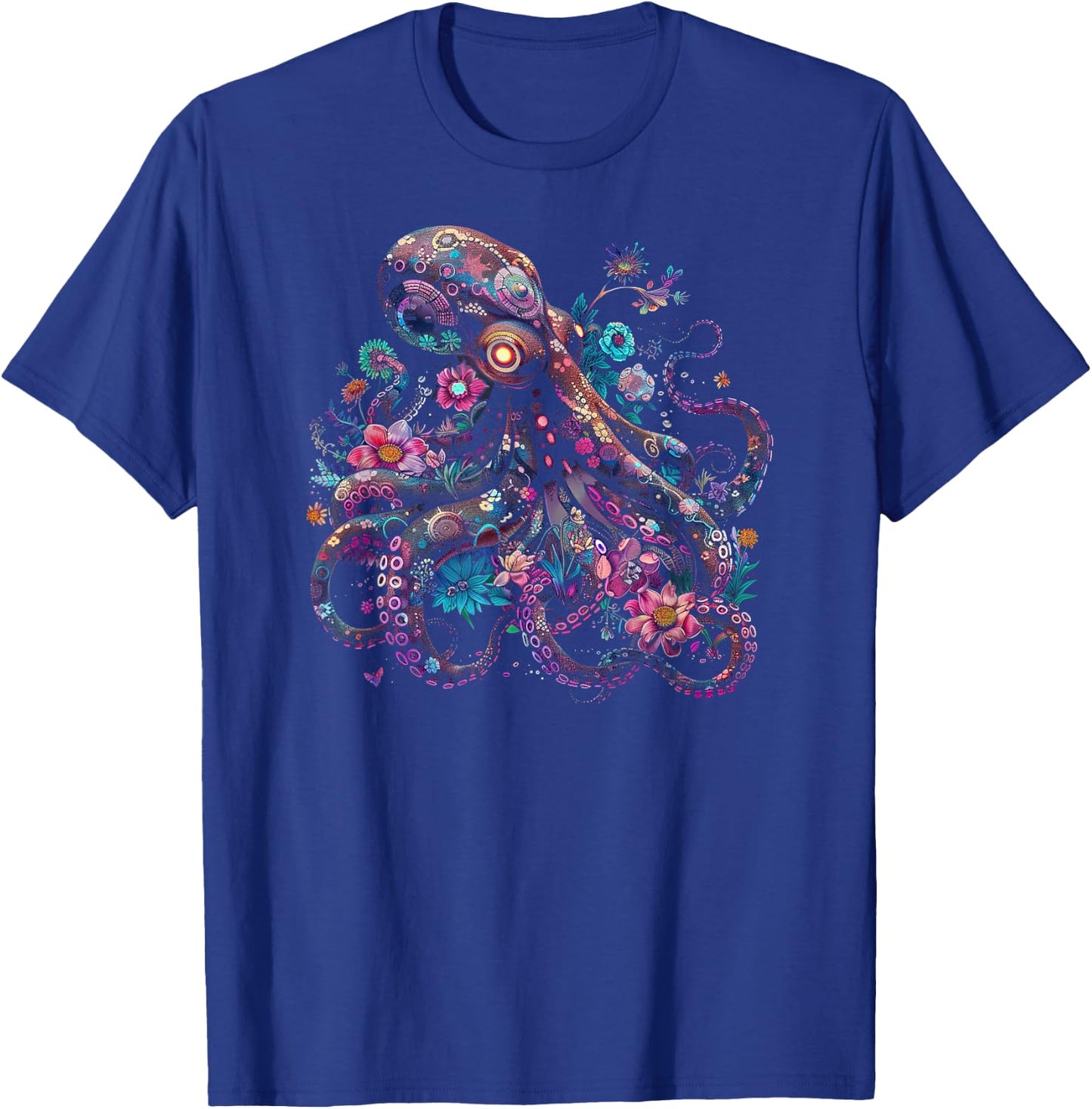 Floral Octopus Burst / Octopus / Men Women Youth Graphic T-Shirt - T-Shirt | Royal
