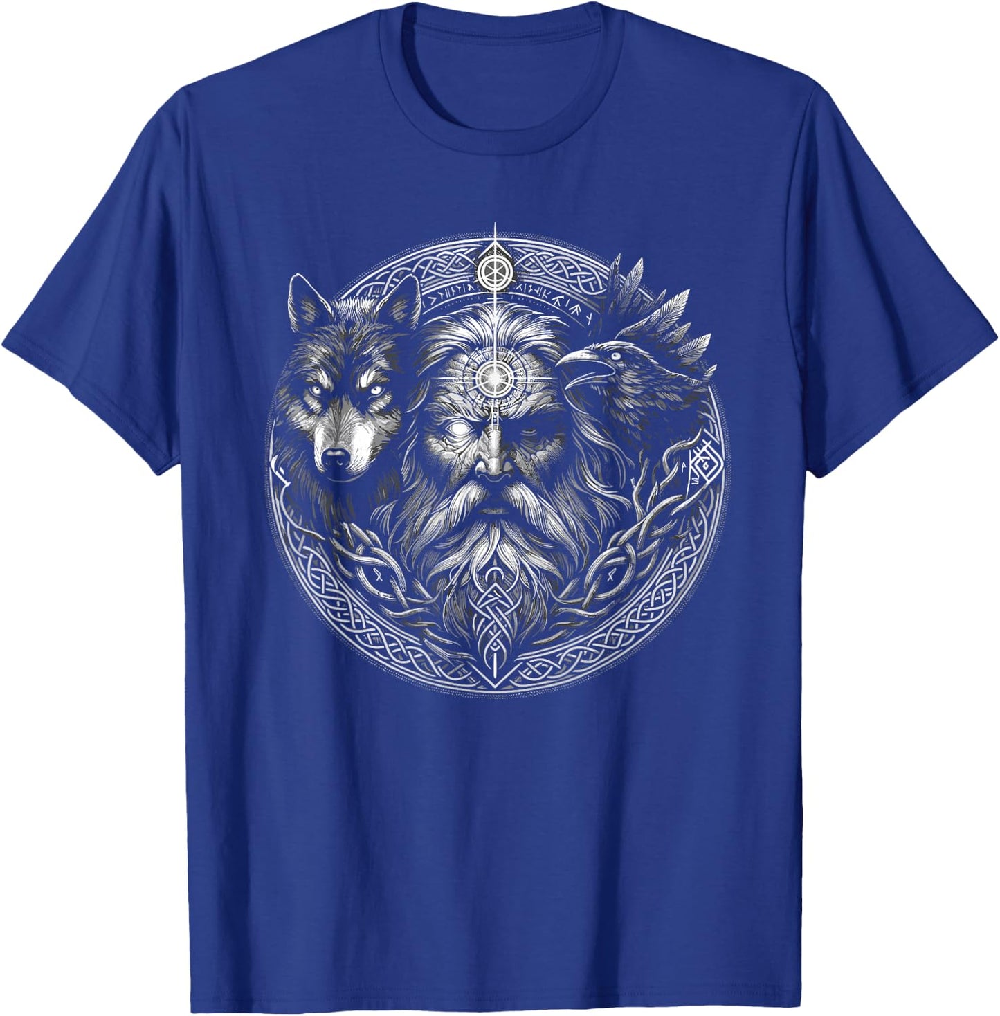 Viking Valhalla Krieger Normanne Runenkreis Götter Odin Dead Animals Raven Wolf Runes Circle Viking , Black, S, Adult, Women, Short Sleeve, Polo, Regular Fit, Classic, 1 Count T-Shirt - T-Shirt | Royal