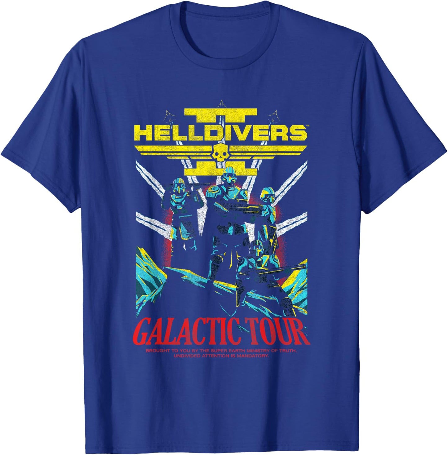 Helldivers 2 Front Back Galactic Democracy Tour Video Game T-Shirt - T-Shirt | Royal