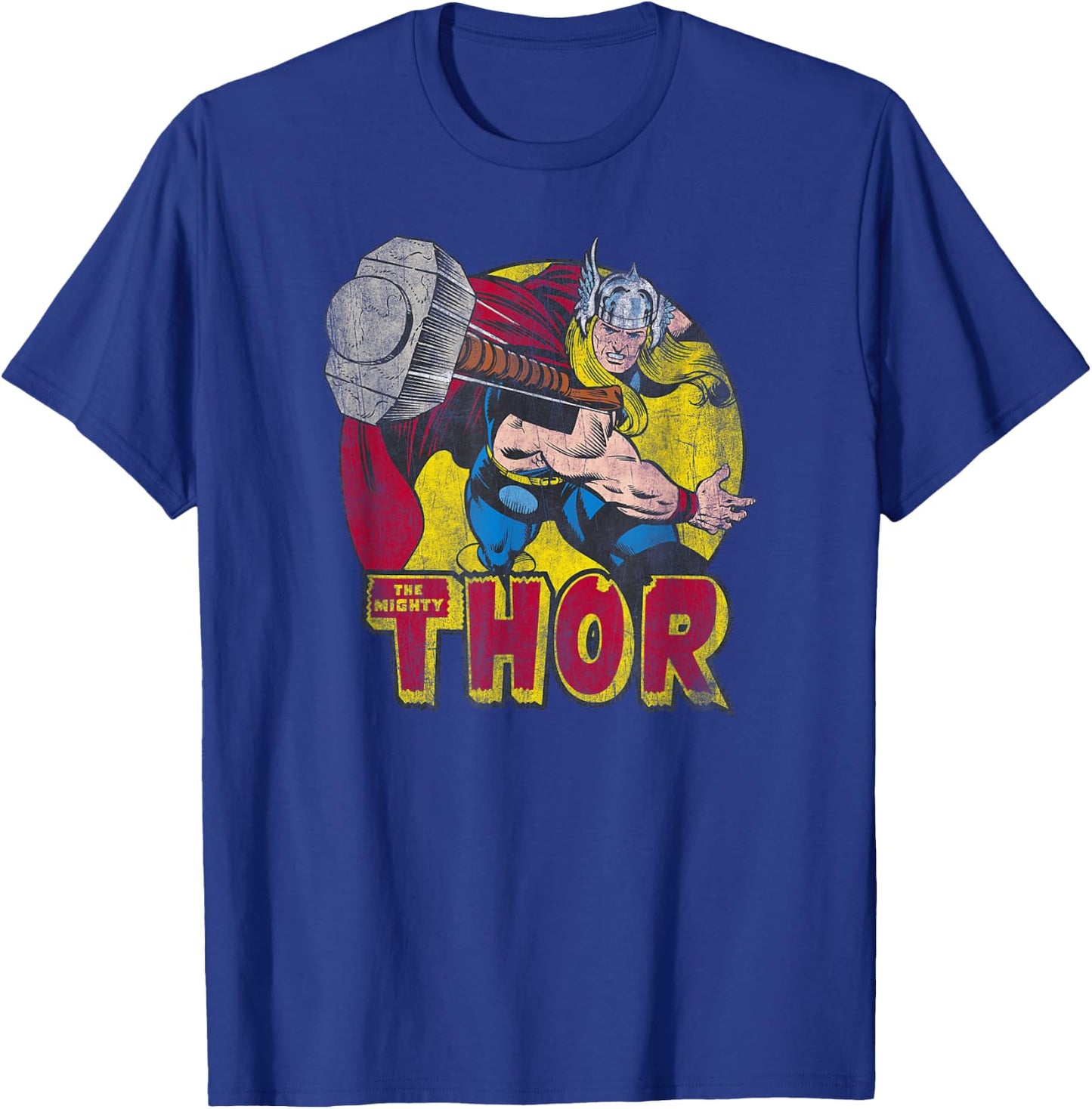 Thor's Hammer Mighty Thor Hammer Vintage Graphic T-Shirt - T-Shirt | Royal
