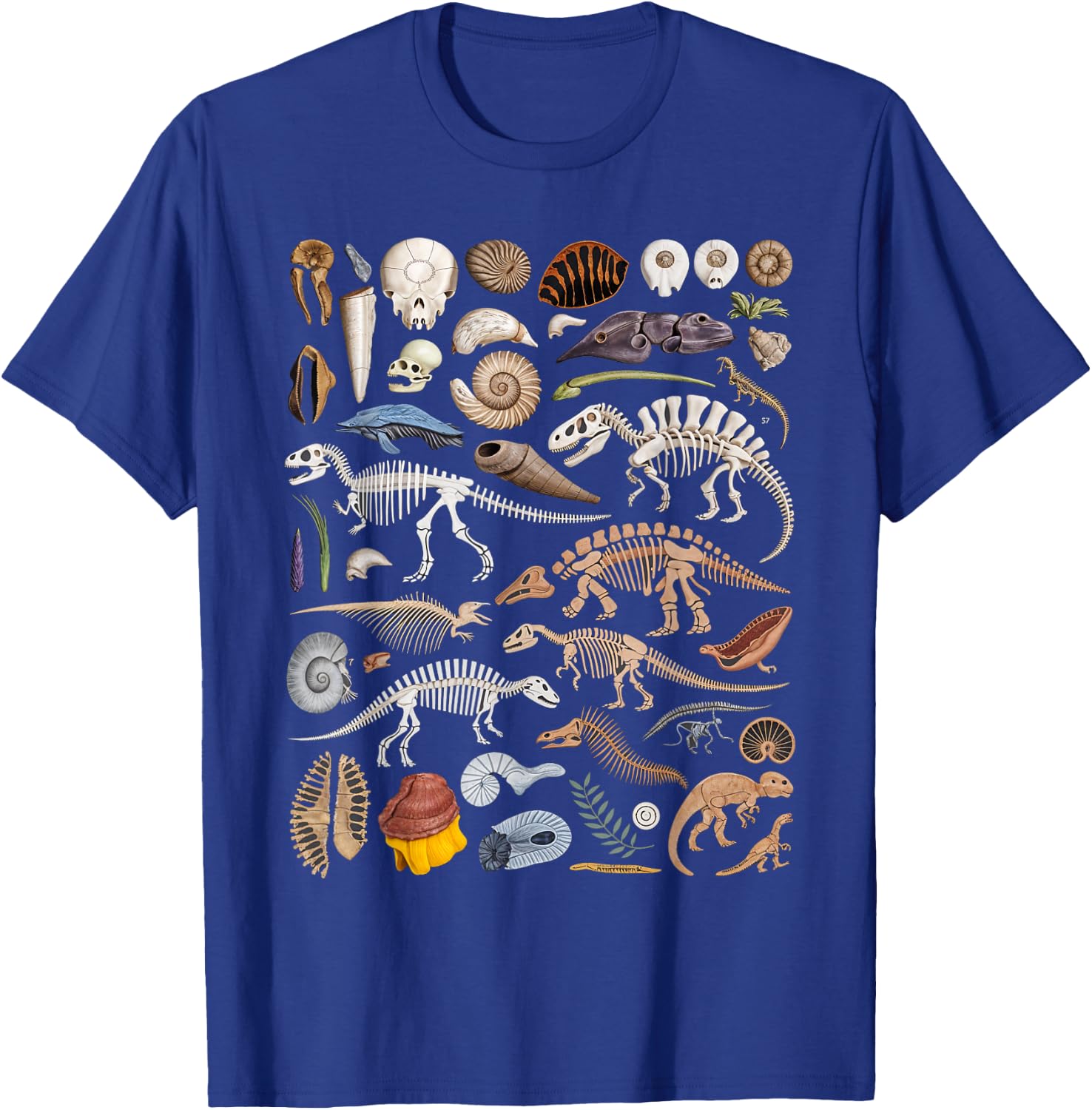 Vintage Dinosaur Fossils T-Rex Paleontology T-Shirt - T-Shirt | Royal