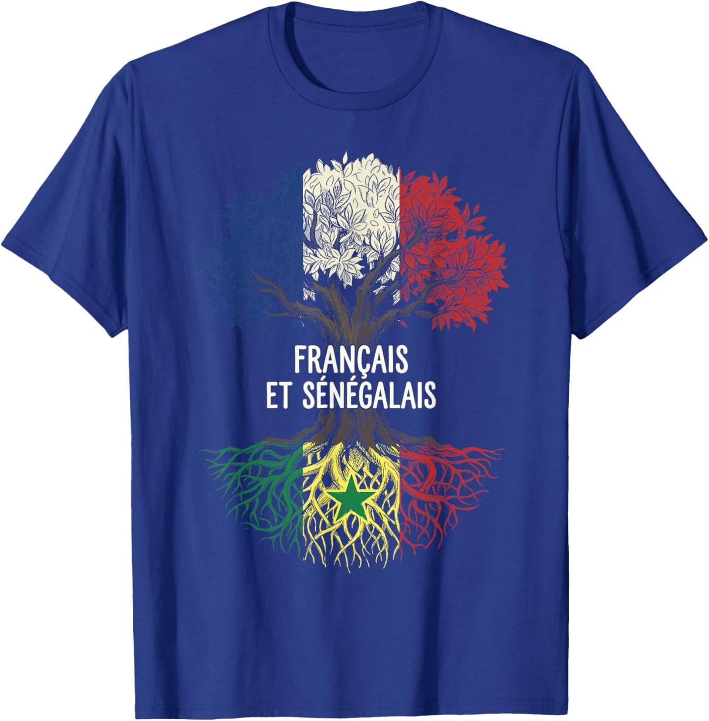 Français et Sénégalais Drapeau de France Sénégal T-Shirt - T-Shirt | Royal