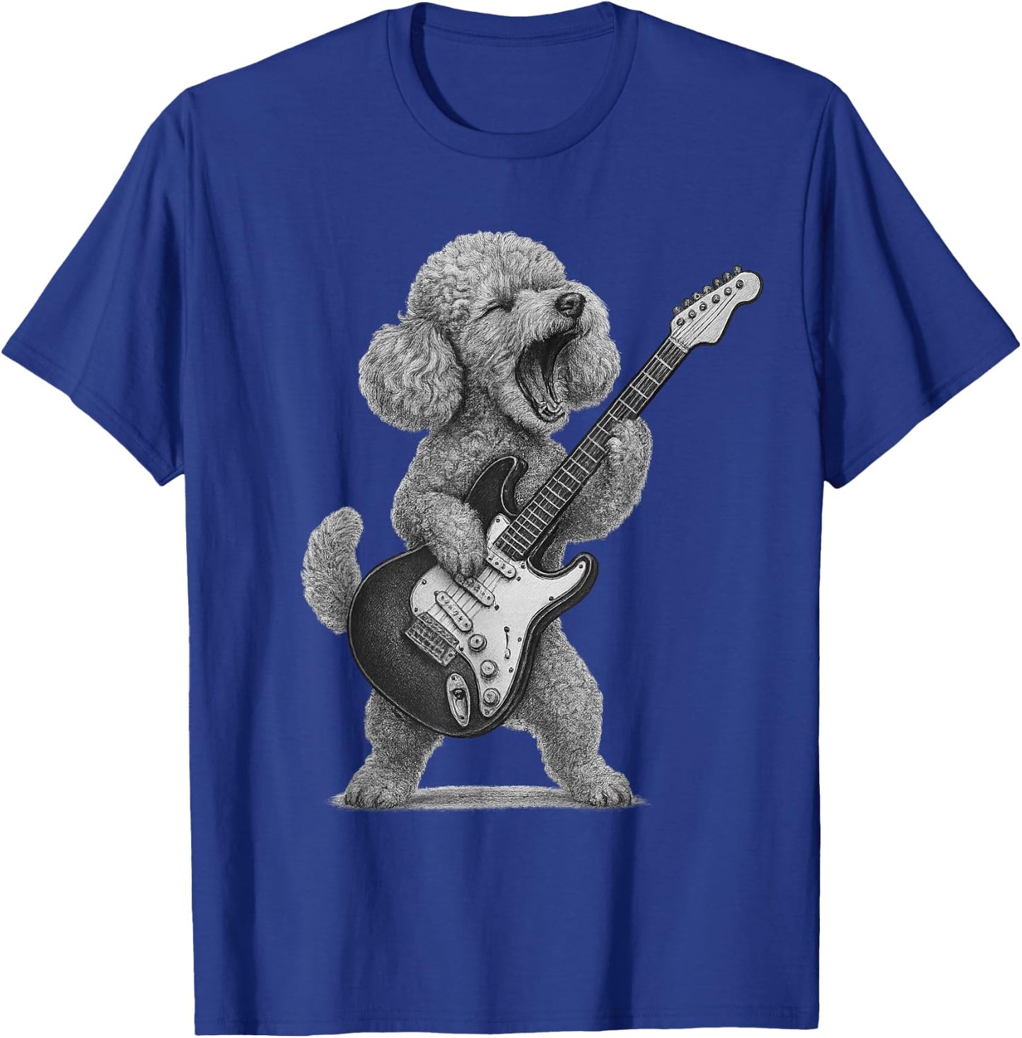 Toy Poodle Playing Guitar Rock Music Dog Lover T-Shirt - T-Shirt | Royal