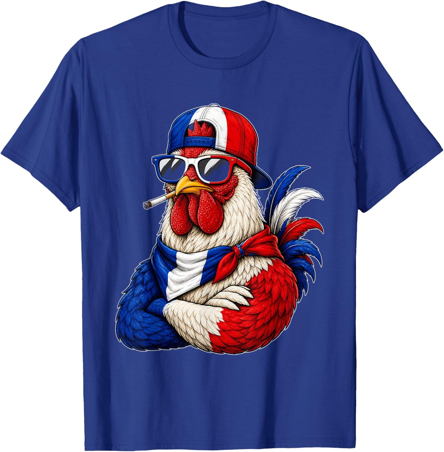 France National Pride Rooster Flag T-Shirt - T-Shirt | Royal