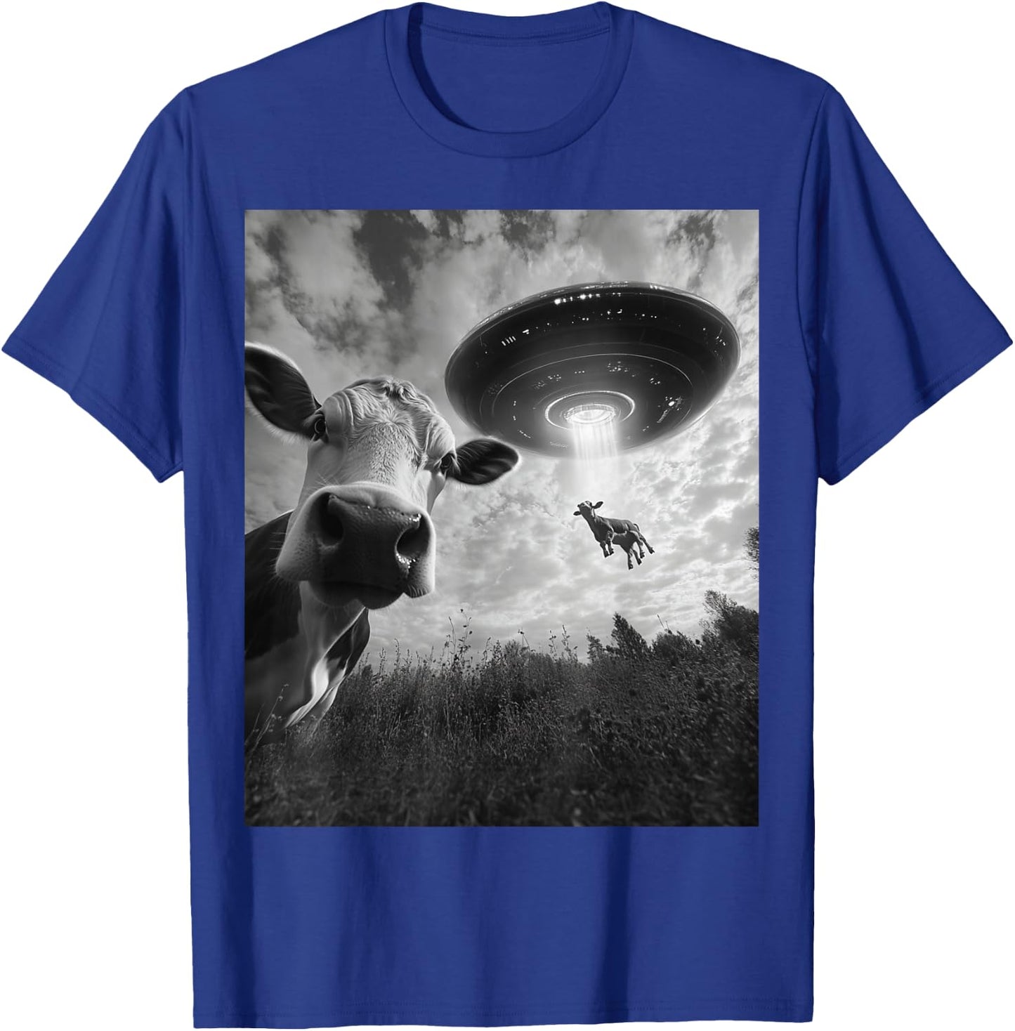 Cow Selfie Funny Cow Alien Ufo T-Shirt - T-Shirt | Royal