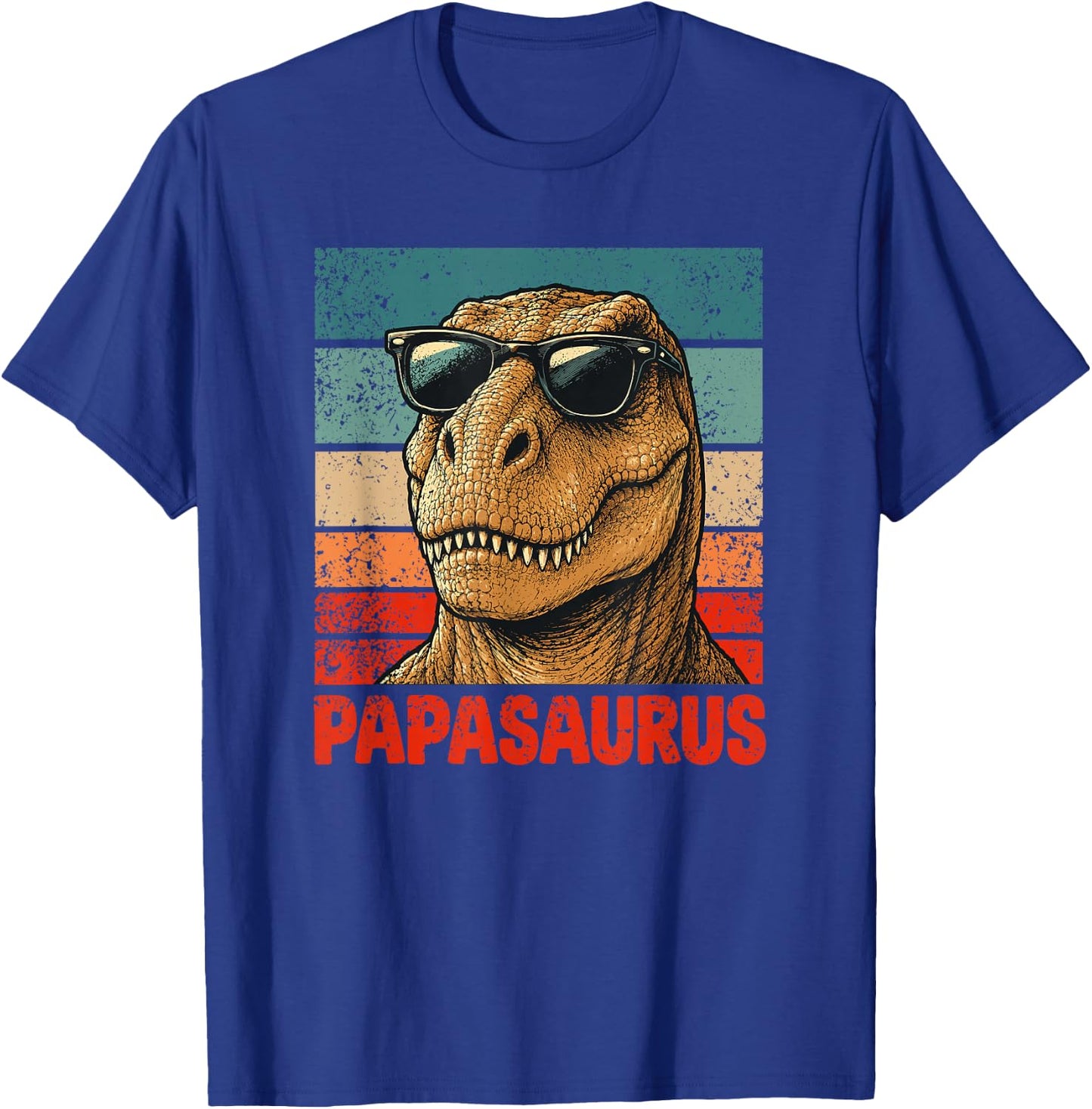 Papasaurus Funny Dad Dinosaur T-Shirt - T-Shirt | Royal