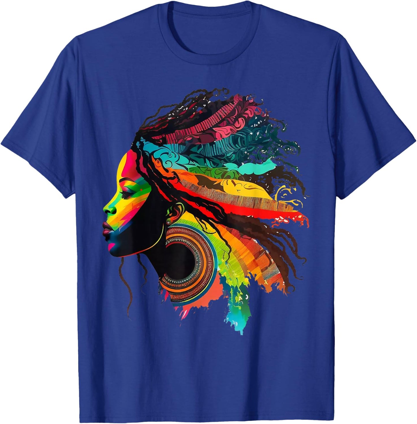 Rainbow Dashiki African Tribal Woman Natural Roots Hair Small T-Shirt - T-Shirt | Royal