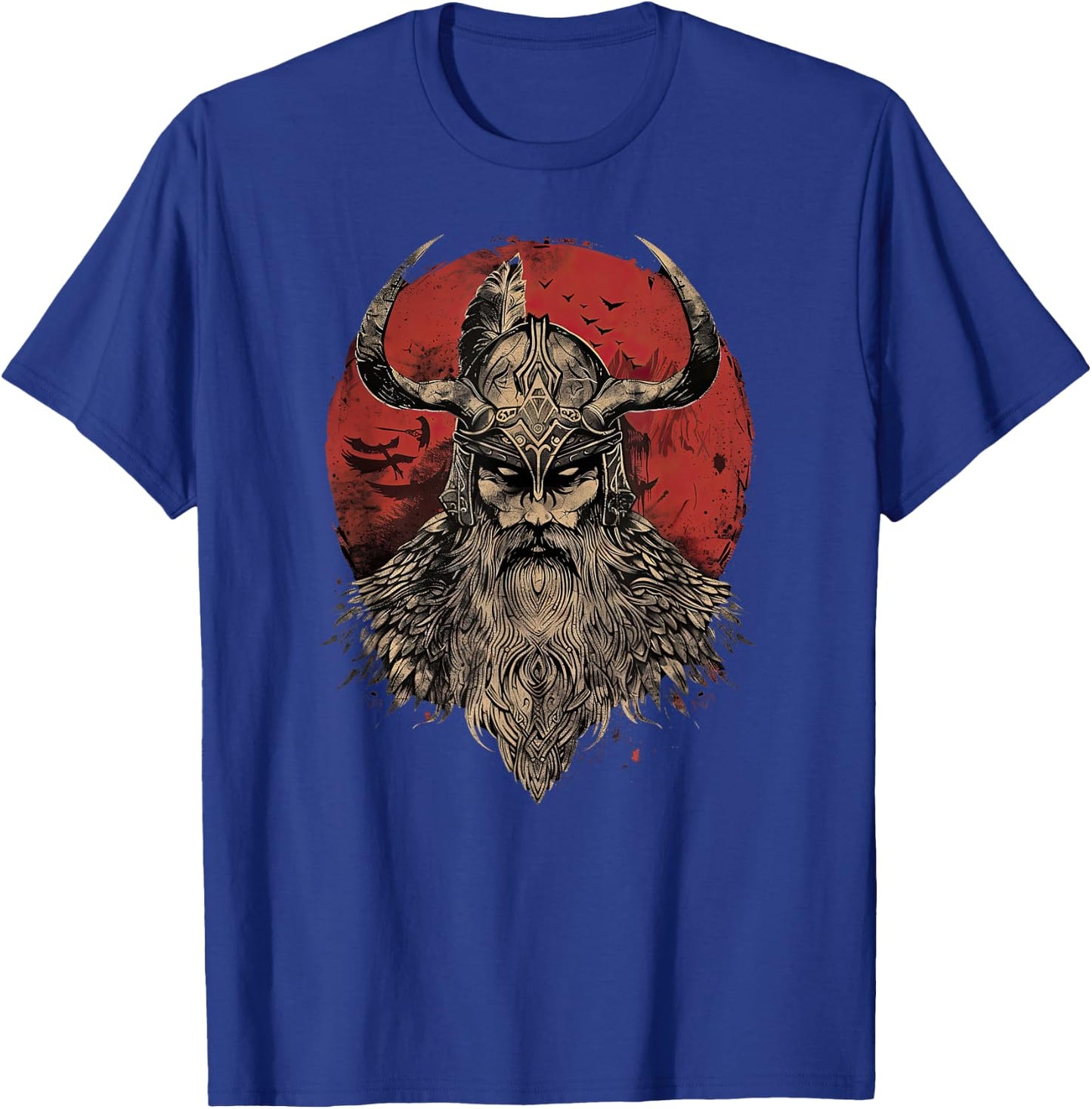 Viking Odin Valhalla Scandinavian Odin Ravens T-Shirt - T-Shirt | Royal
