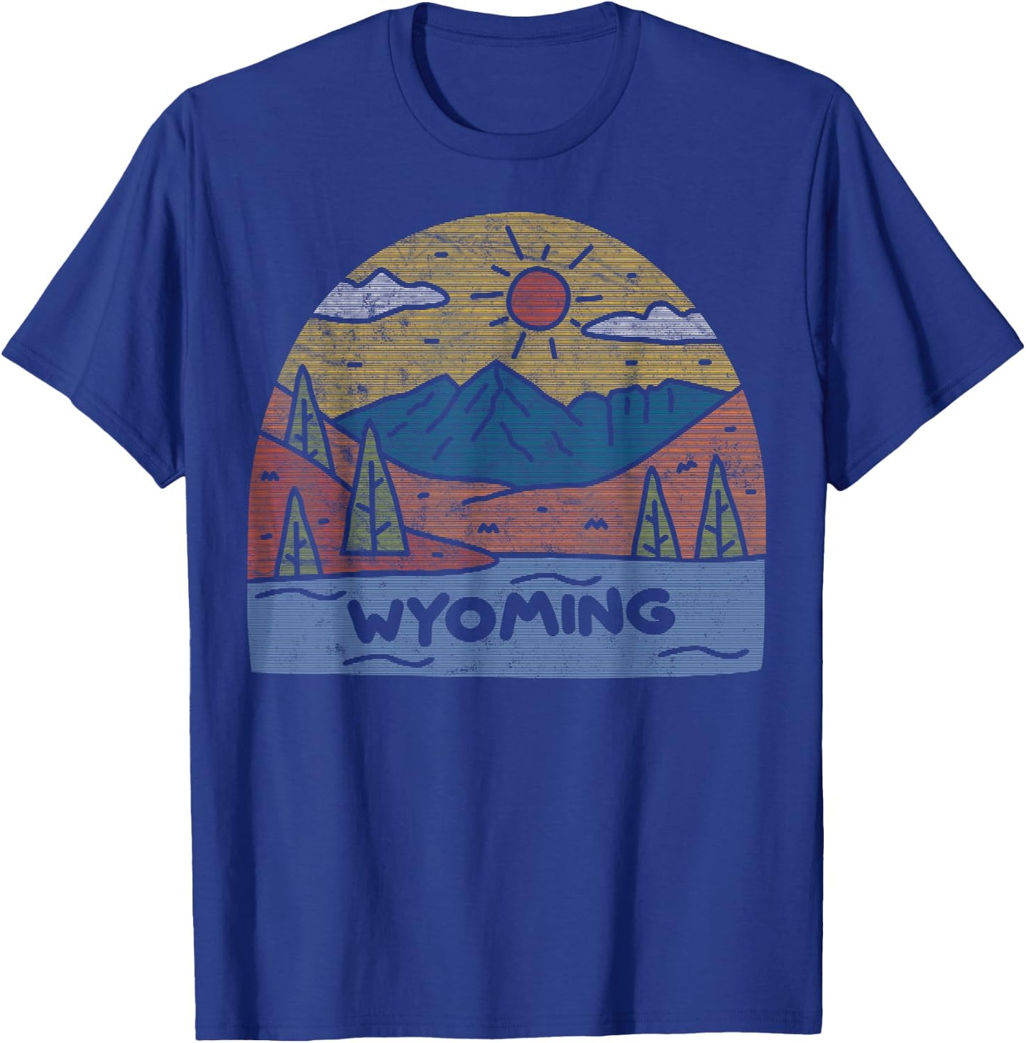 Wyoming Cowboy State National Park Grand Teton Jackson Hole T-Shirt - T-Shirt | Royal